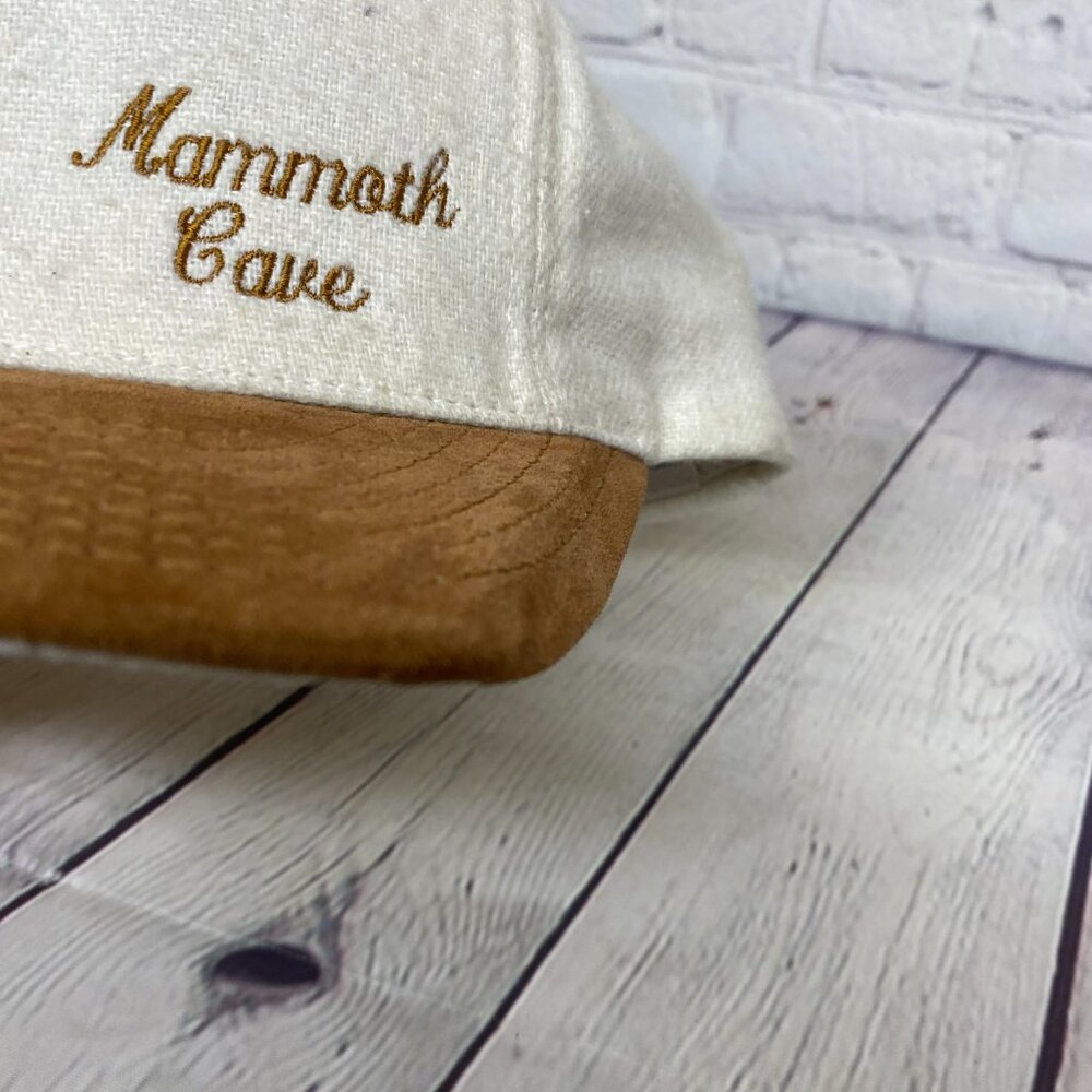 Vintage Hat Cap Snapback Cream Brown Mammoth Cave Kentucky Made in USA America - Picture 9 of 10